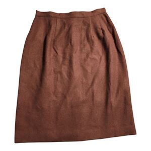 Vintage Easy Pieces New York pencil skirt‎ Chocolate brown 100% wool size 6 USA